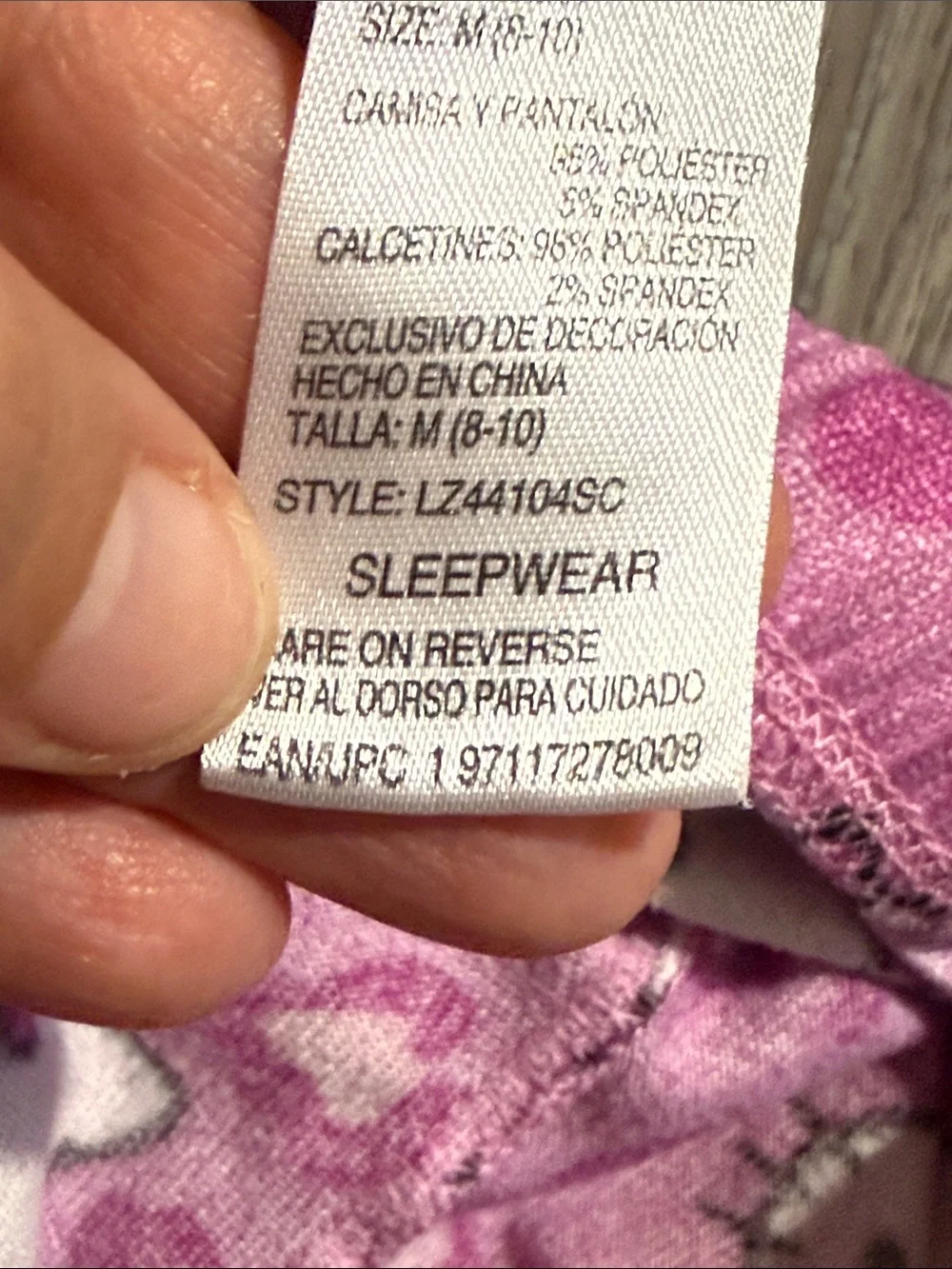 Hello Kitty Pink Allover Print Fleece Pajama Pants Sz M 8-10